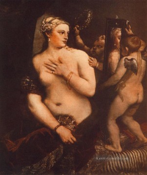 Titian Werke - Venus an ihrer Toilette Nacktheit Tizian